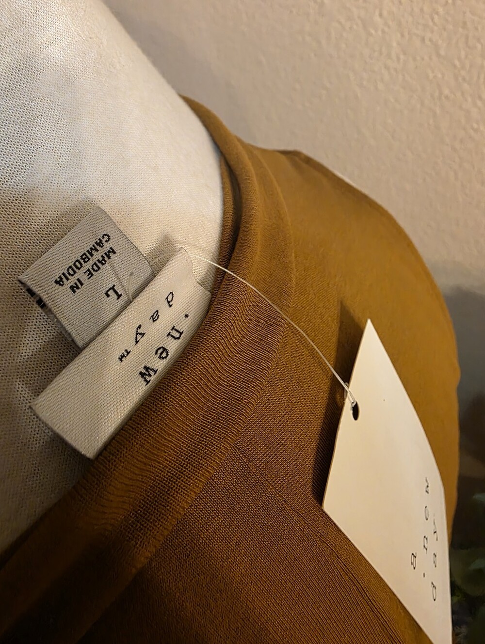 a new day Men's Mustard Crewneck Shirt Jacket